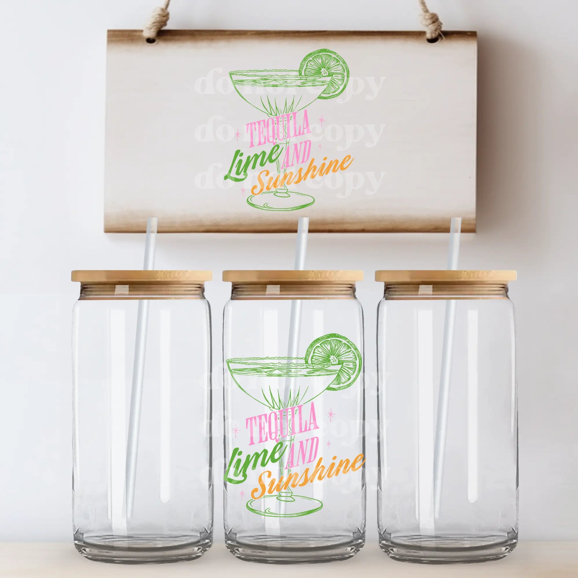 Tequila Lime and Sunshine | UVDTF Decal [DS] Hey There Crafty LLC