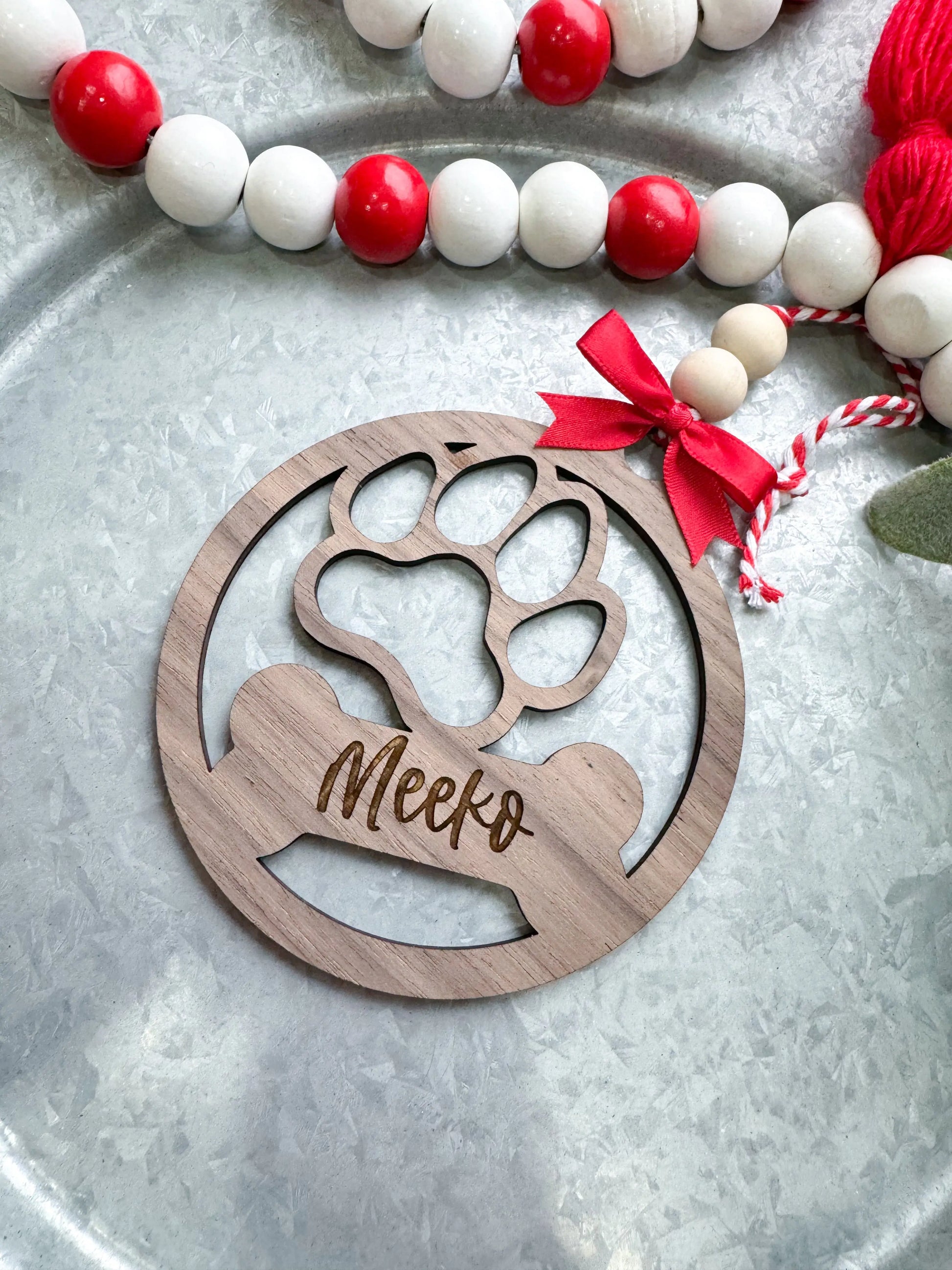 Customized Dog Paw Ornament - Hey There Crafty LLC