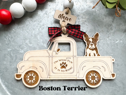 Oh What Fun it is to Ride - Customized Dog Ornament
