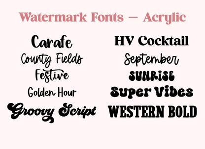 Physical Watermark with Patterned Base - 1 Line  - 10"