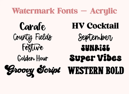 Physical Watermark with Patterned Base - 1 Line - 6.5"