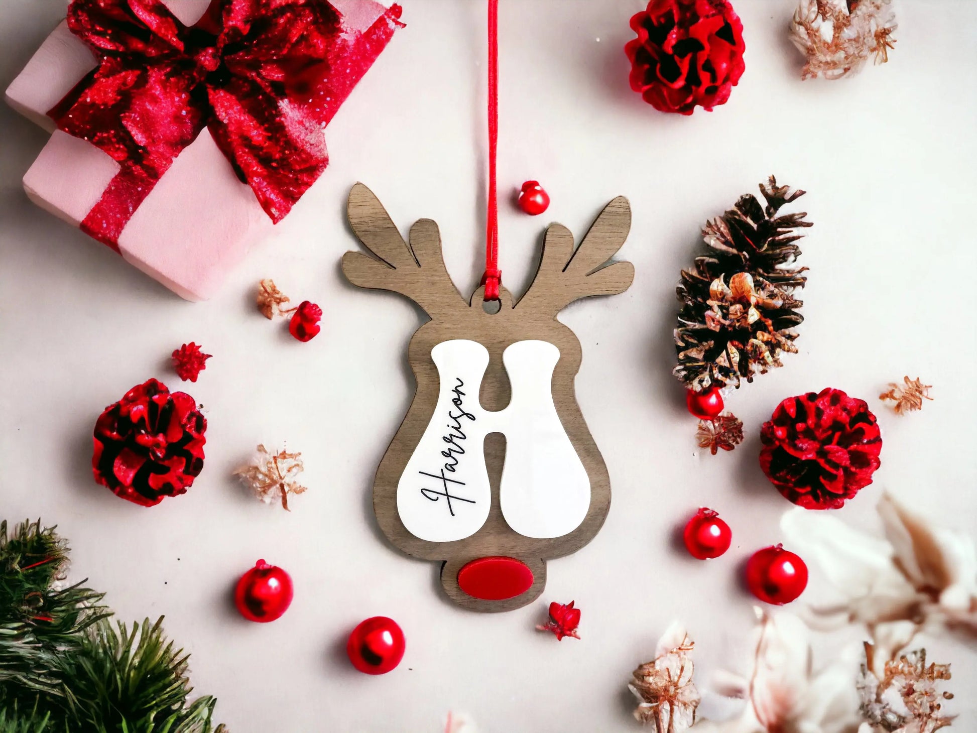 Reindeer Letter Ornament - Hey There Crafty LLC