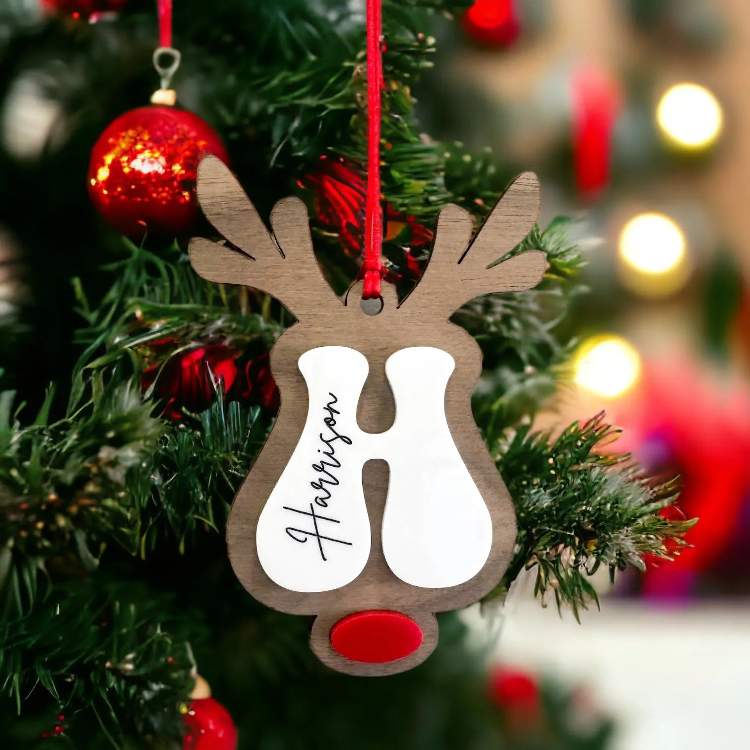 Reindeer Letter Ornament - Hey There Crafty LLC