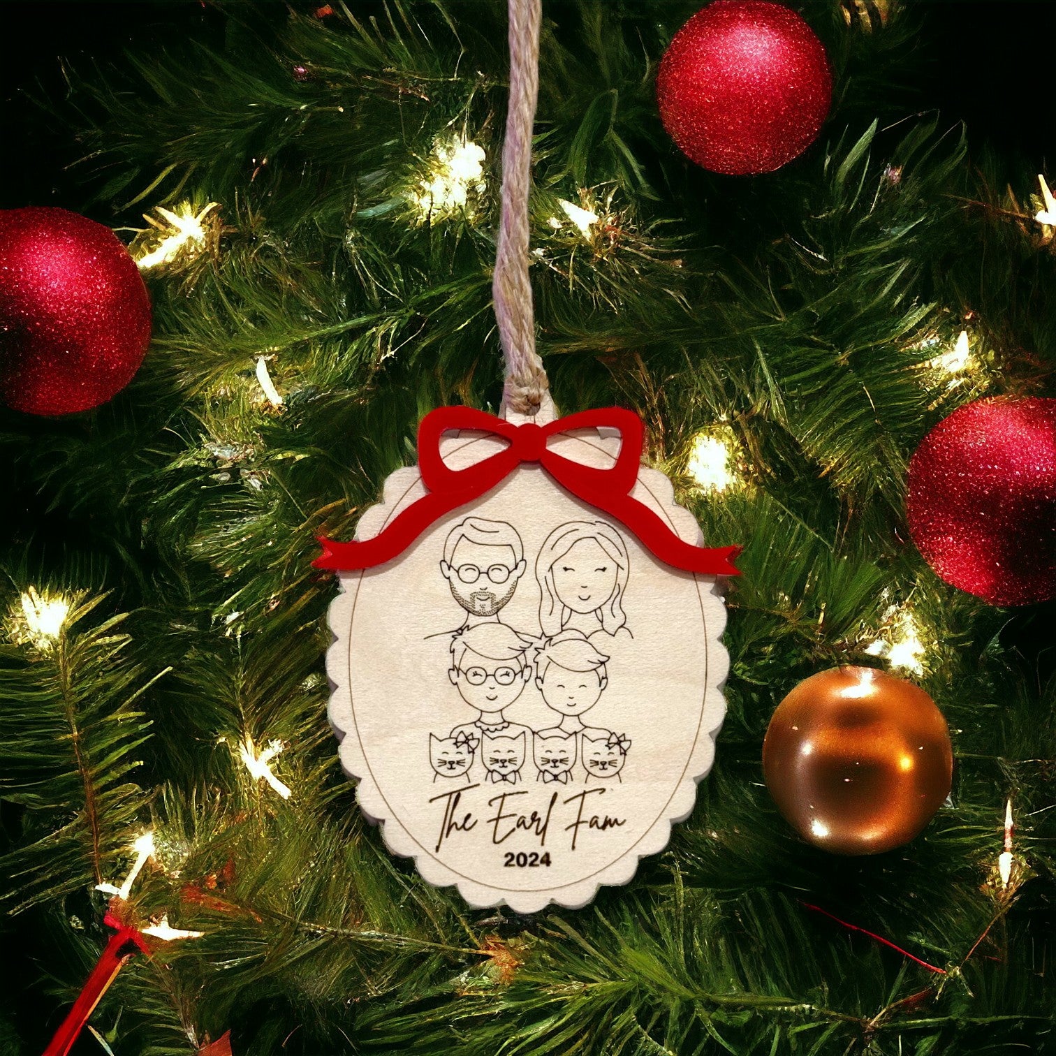 Personalized Family Ornament Hey There Crafty LLC