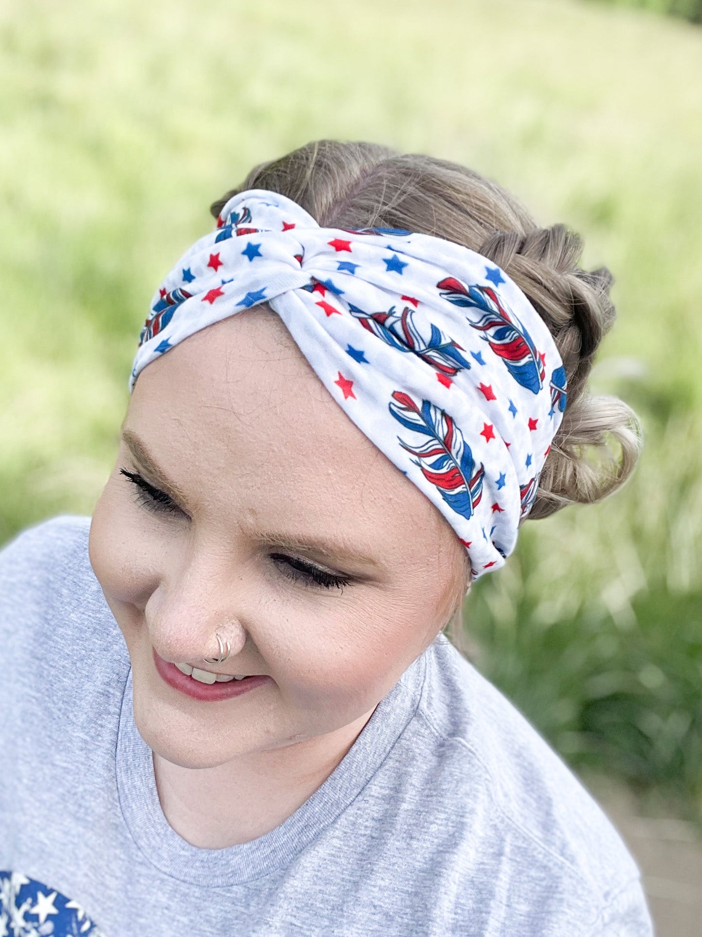 Red, White & Light as a Feather Headband