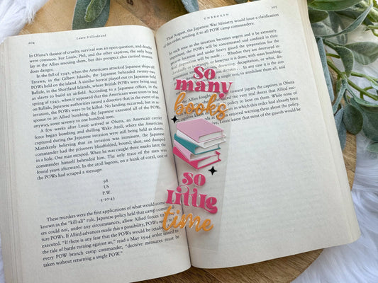 So Many Books, So Little Time | UVDTF Bookmark Decal [DS] Hey There Crafty LLC