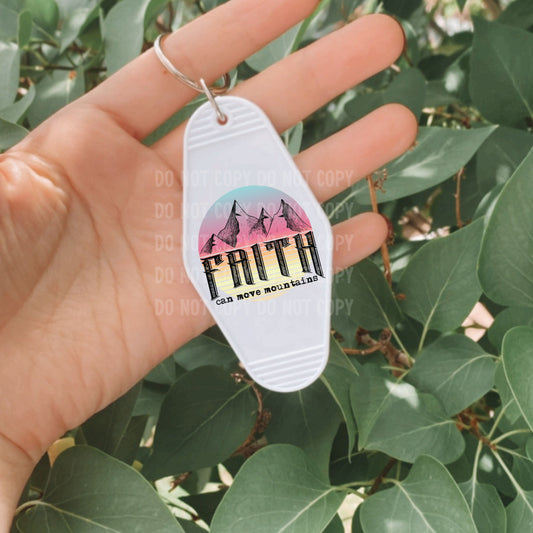 Faith can Move Mountains | UVDTF Keychain Decal Hey There Crafty LLC