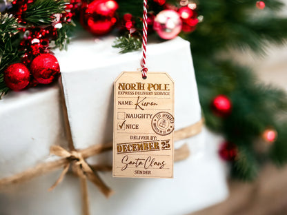North Pole Express Delivery Tag - Nice List
