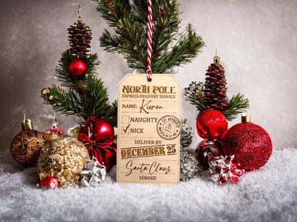 North Pole Express Delivery Tag - Nice List