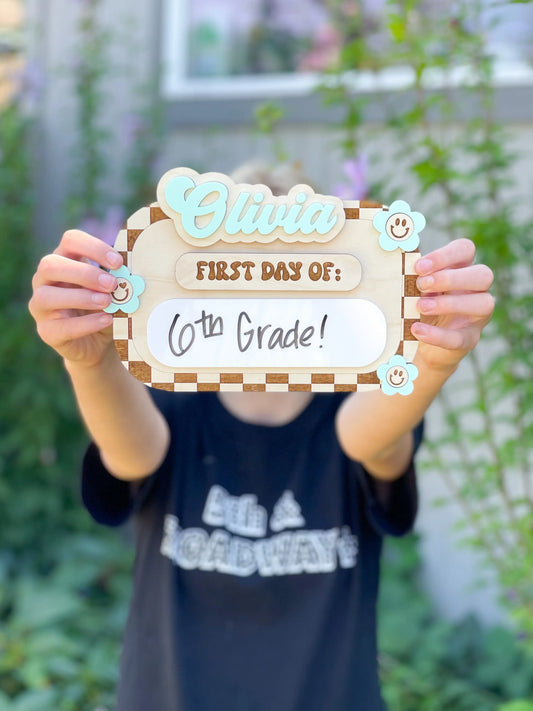 Retro First/Last Day of School Sign - Hey There Crafty LLC