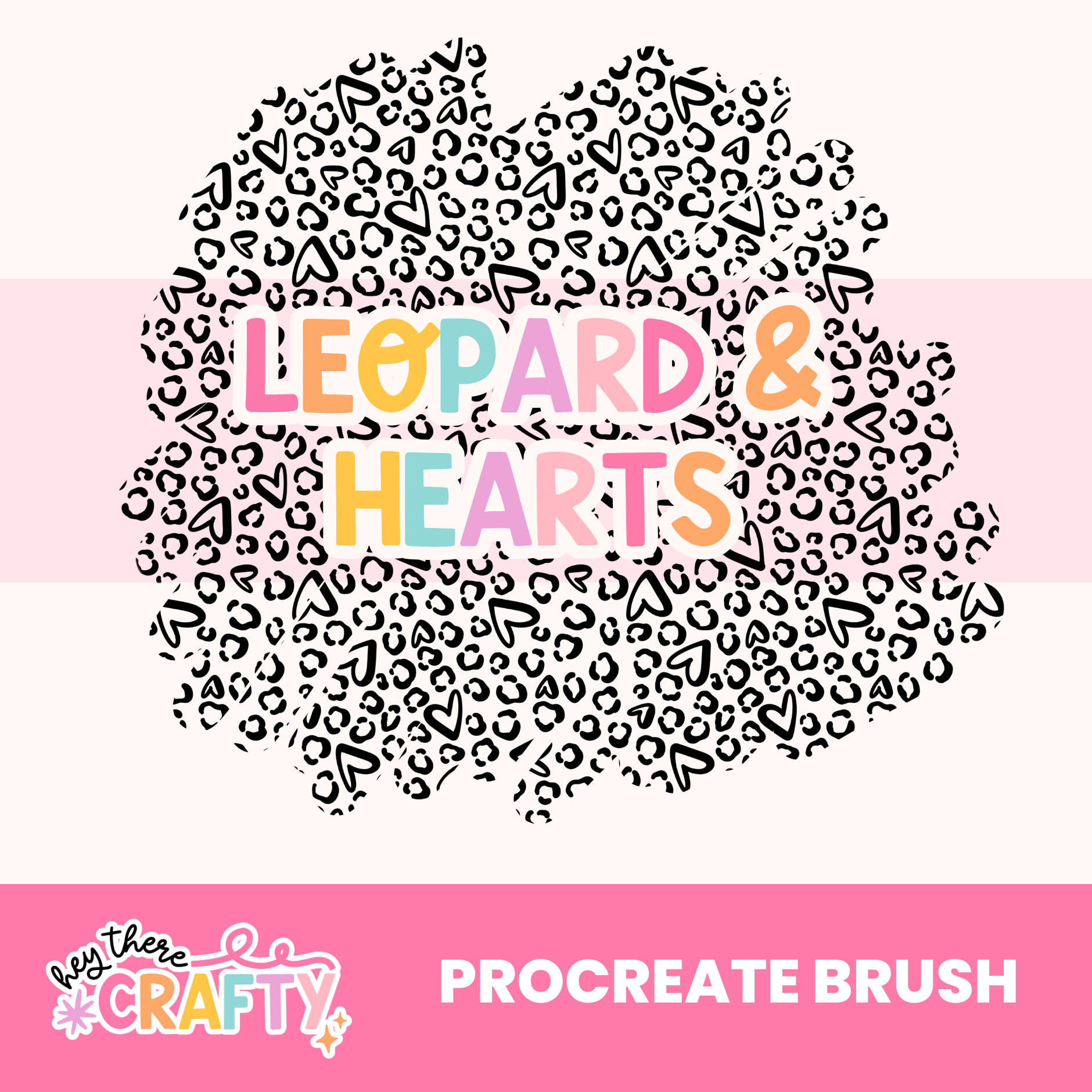 Leopard & Hearts Procreate Brush HTC Designs