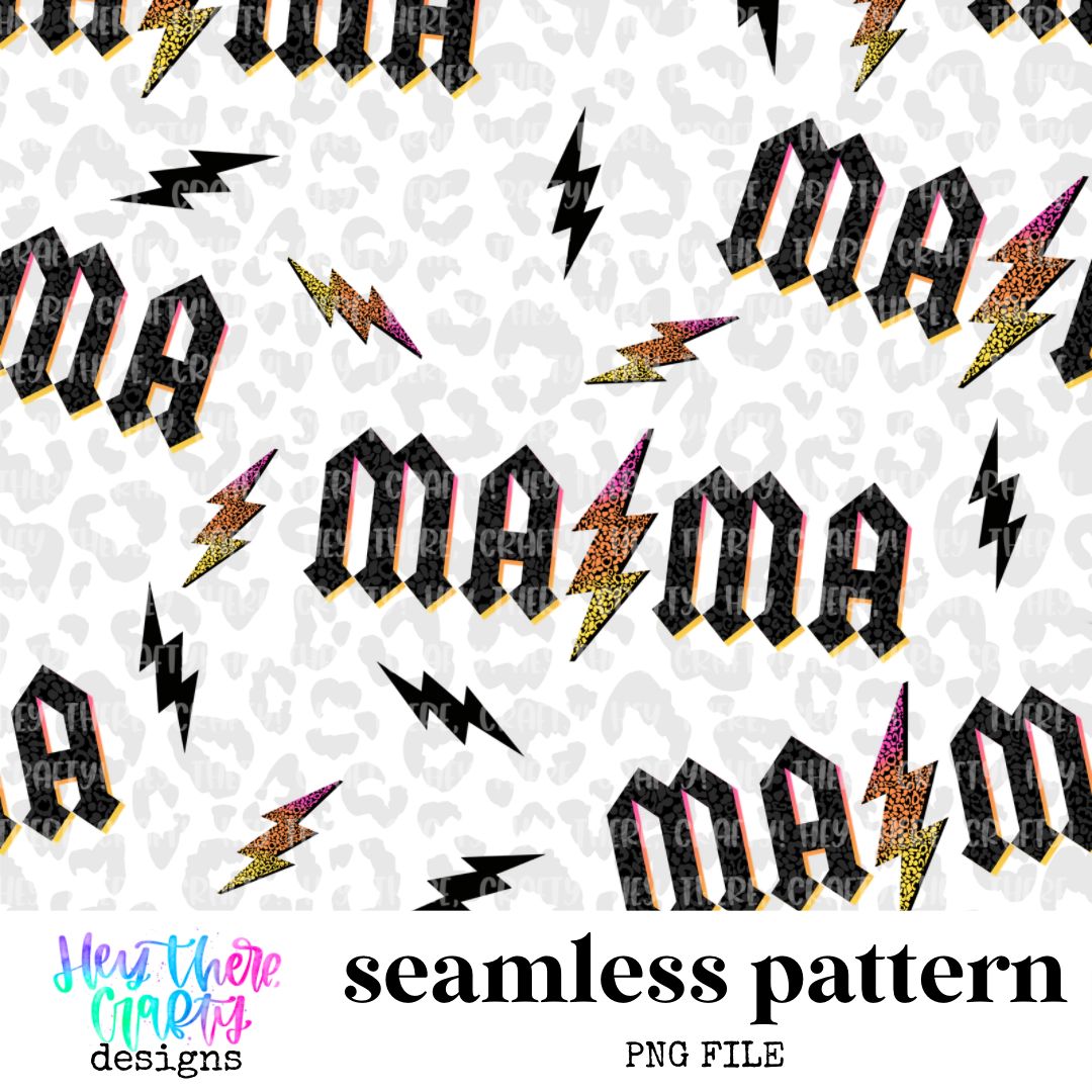 mama and lightning bolts (larger graphics) seamless pattern preview