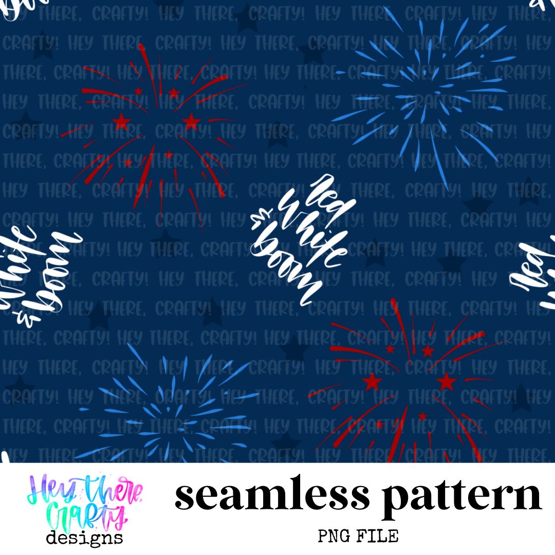Red, white and boom seamless pattern (larger graphics) preview