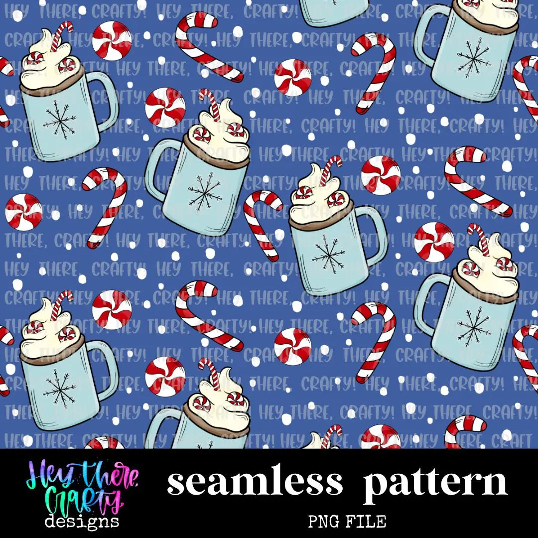 Minty Mugs - Blue | Pattern/Digital Paper - Hey There Crafty LLC