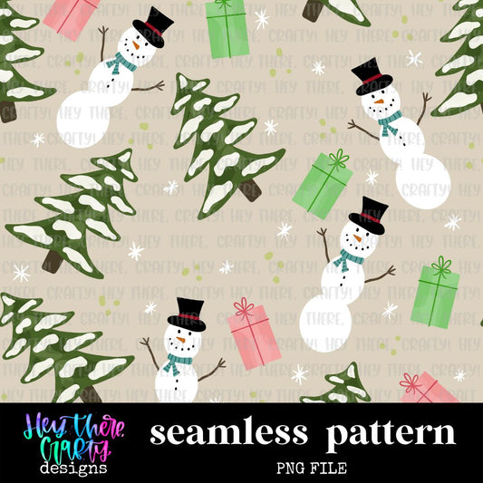 Snowman and Gifts | Pattern/Digital Paper