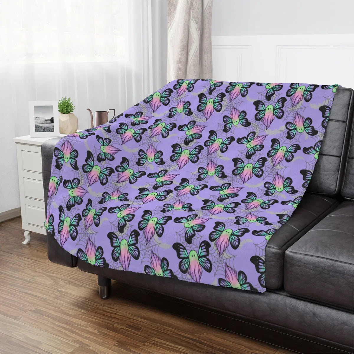 Purple Butterfly Ghost Minky Blanket - Hey There Crafty LLC