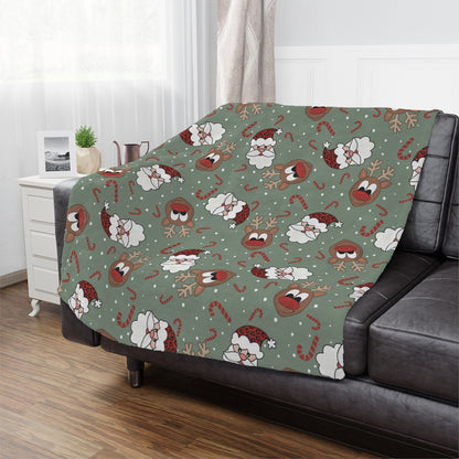 Santa and Reindeer Minky Blanket