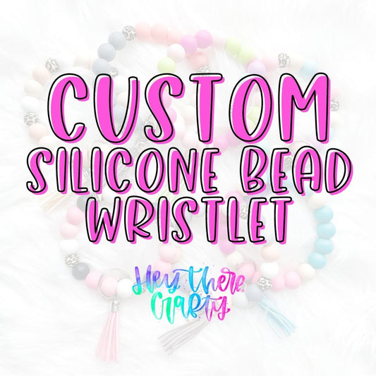 Custom Silicone Bead Keychain Wristlet