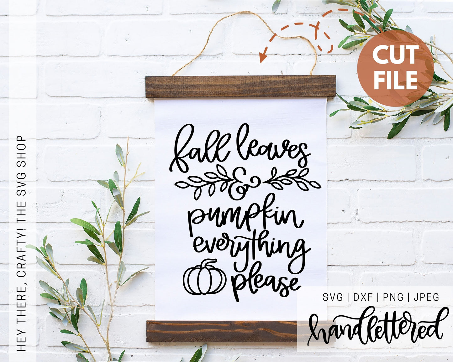 Fall Leaves and Pumpkins Please| SVG, PNG, DXF, JPEG