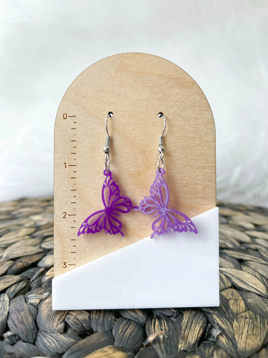 Purple Butterfly Earrings - Hey There Crafty LLC