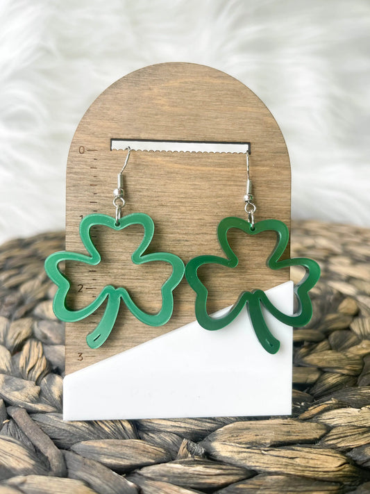 Metallic Shamrock Earrings - Hey There Crafty LLC