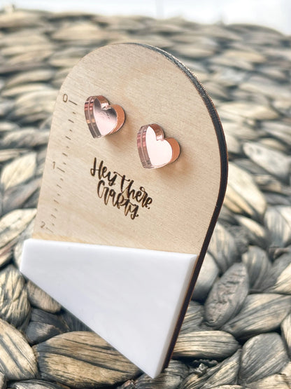 Rose Gold Mirror Heart Earrings