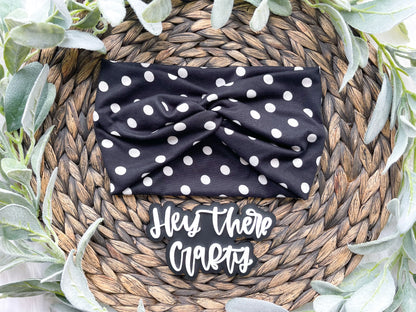 Black and White Polka Dot Headband