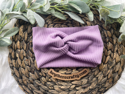Lavender Rib Knit Headband