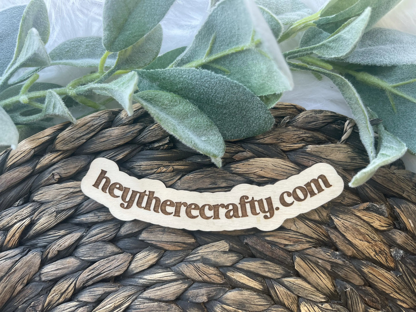 Curved Wood Watermark - Hey There Crafty LLC