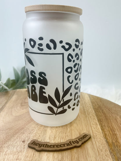 Boss Babe | 16 oz Glass Can with Lid & Straw