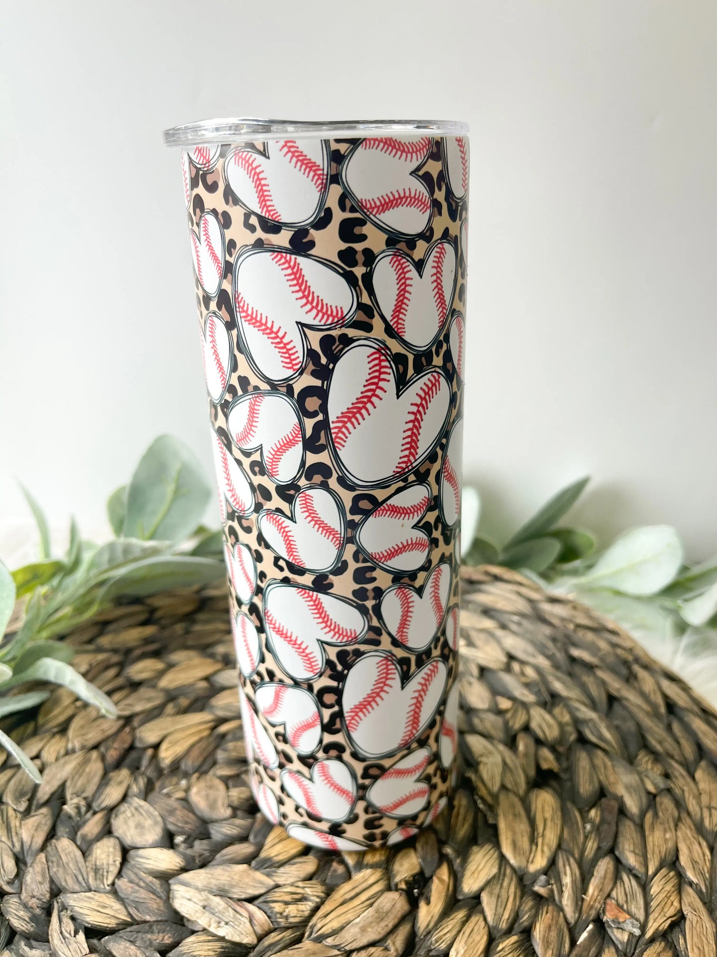 Leopard Baseball | 20oz Tumbler with Straw