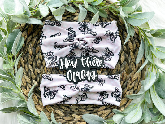 Boho Butterflies - Pink Headband