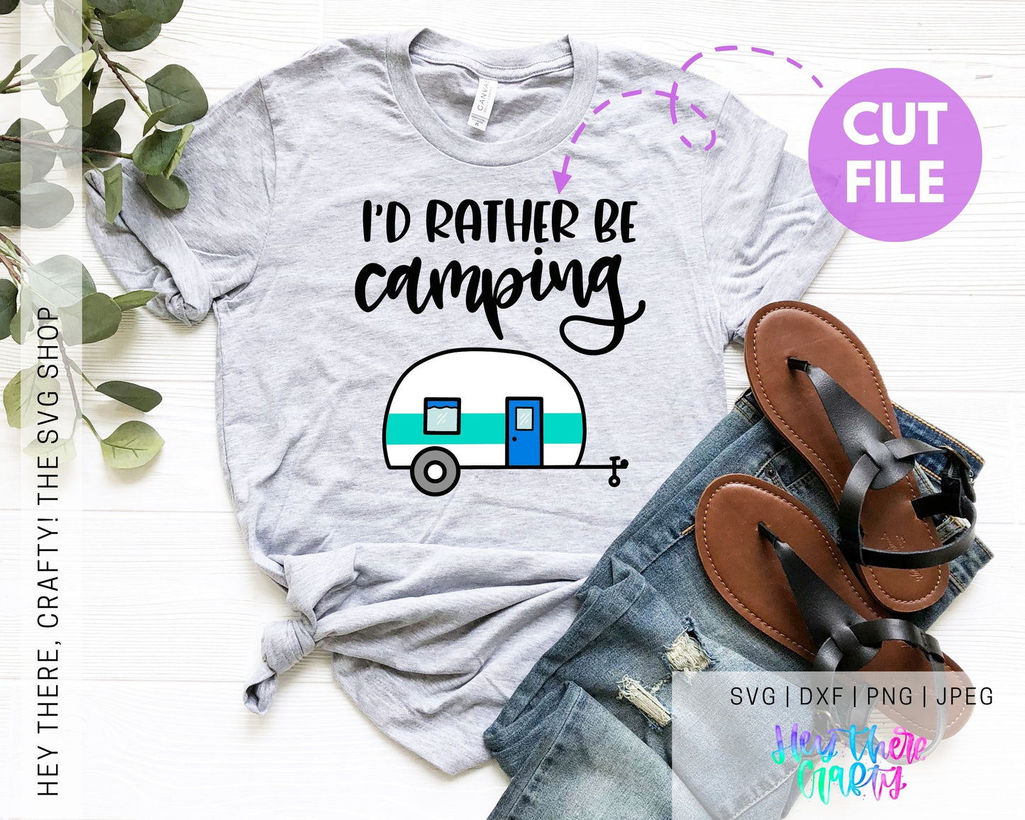 I'd Rather Be Camping | SVG, PNG, DXF, JPEG