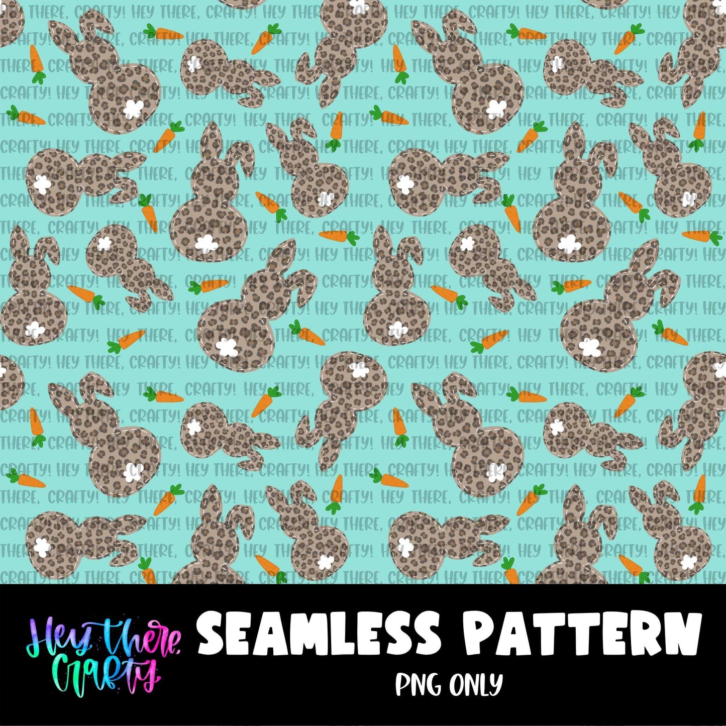 Leopard Bunny - Blue | Pattern/Digital Paper