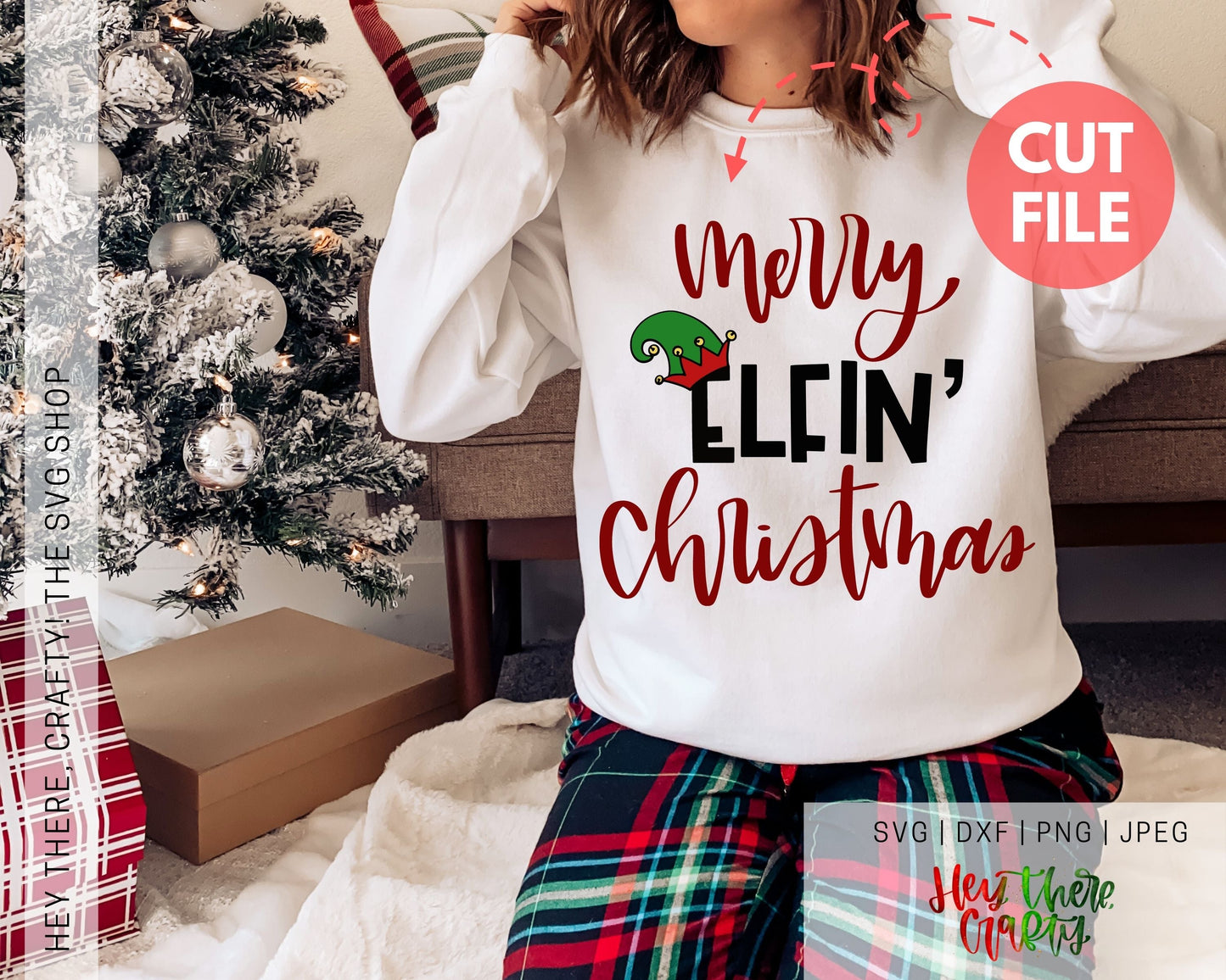 Merry Elfin' Christmas | SVG, PNG, DXF, JPEG