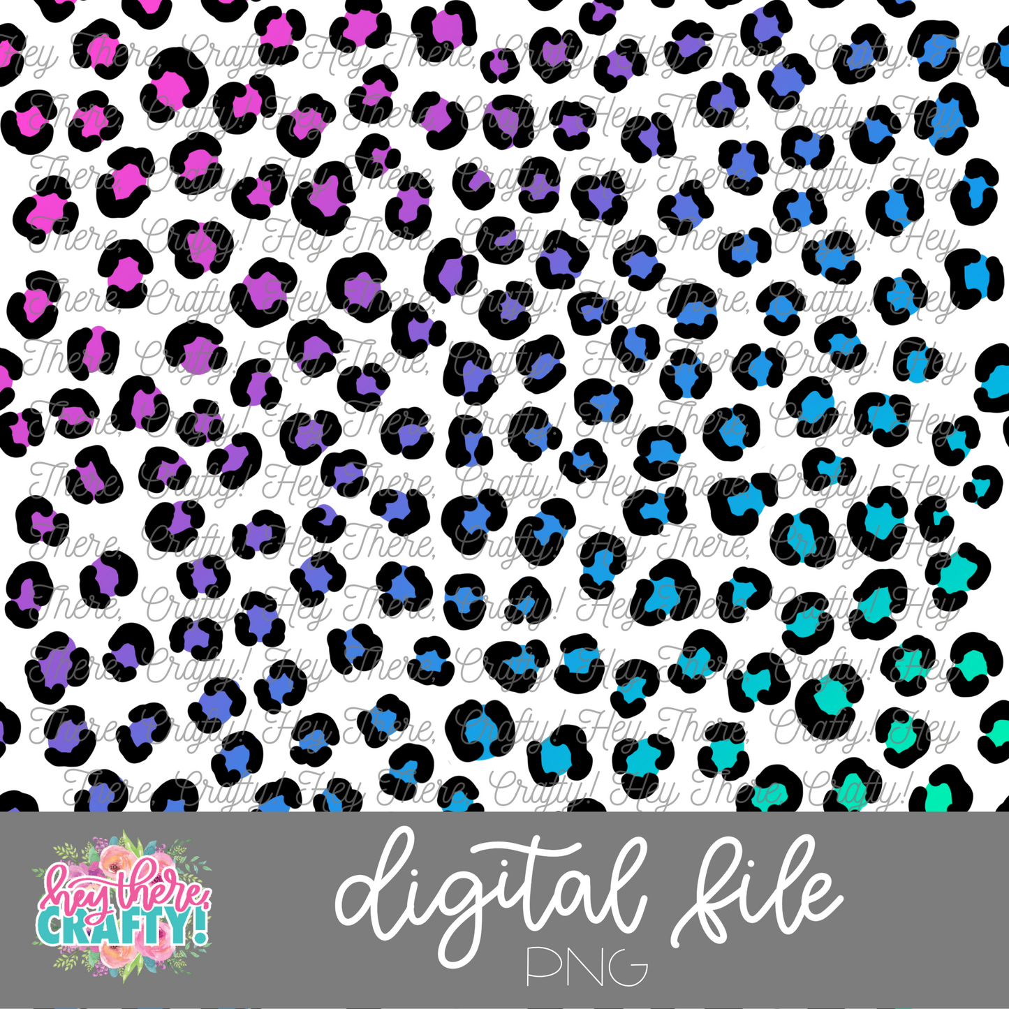 Rainbow Leopard (Transparent Background) Digital Paper