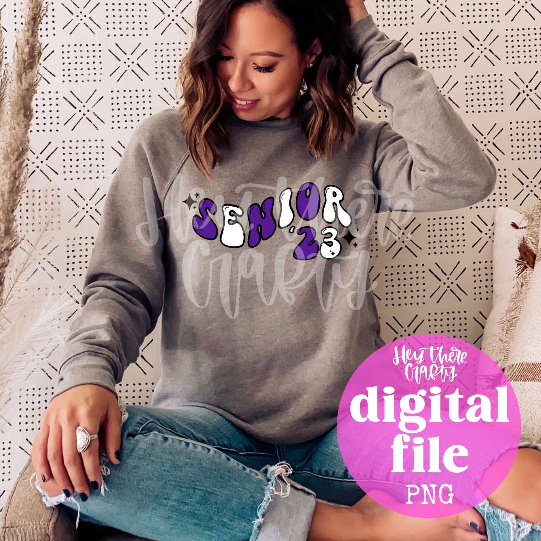 Senior '23 - Purple and White | PNG File