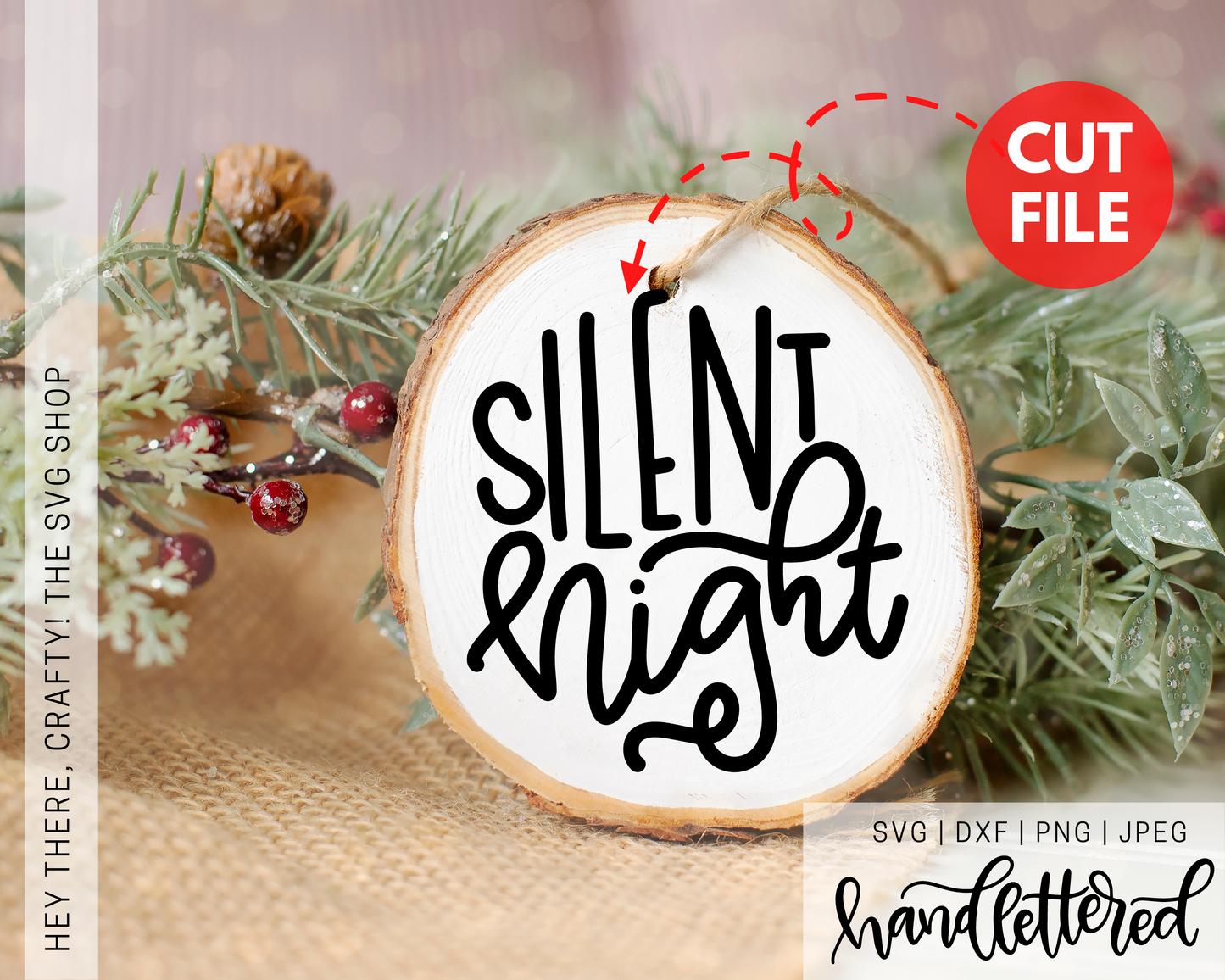 Silent Night | SVG, PNG, DXF, JPEG