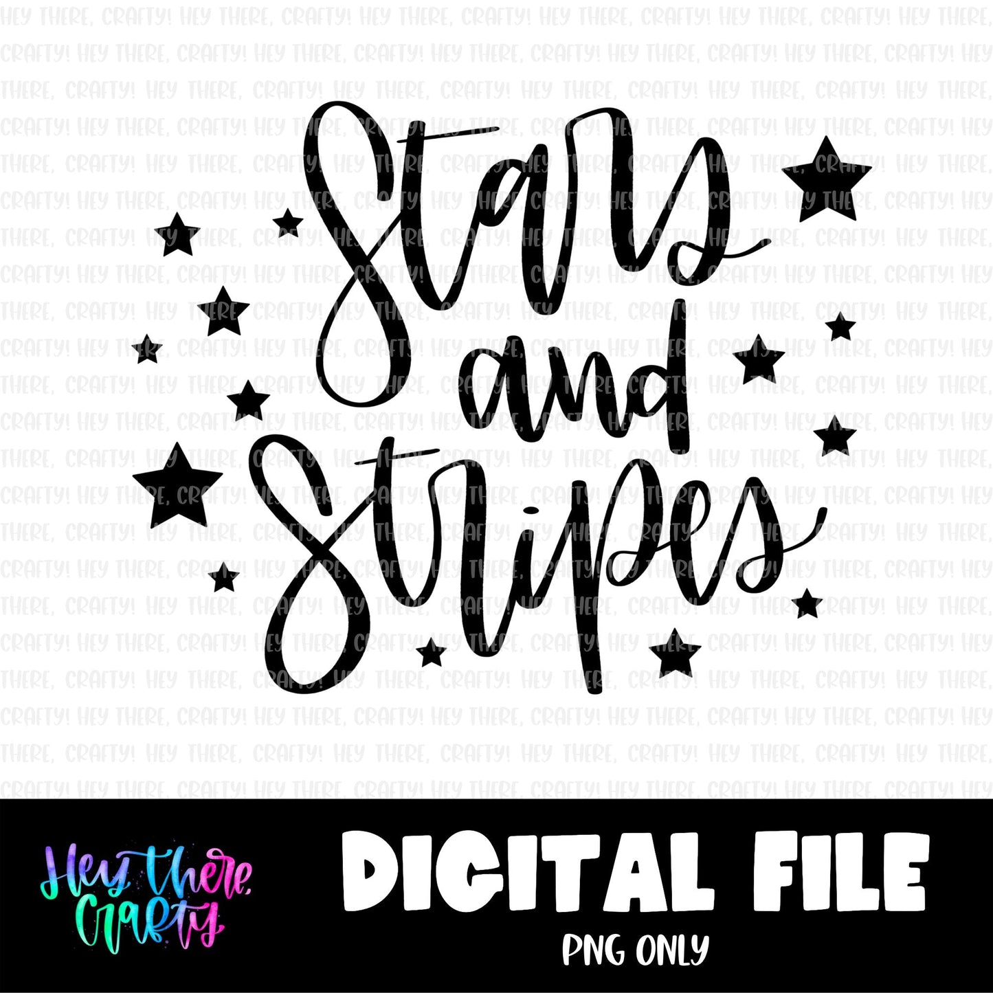Stars and Stripes - Single Color | PNG File