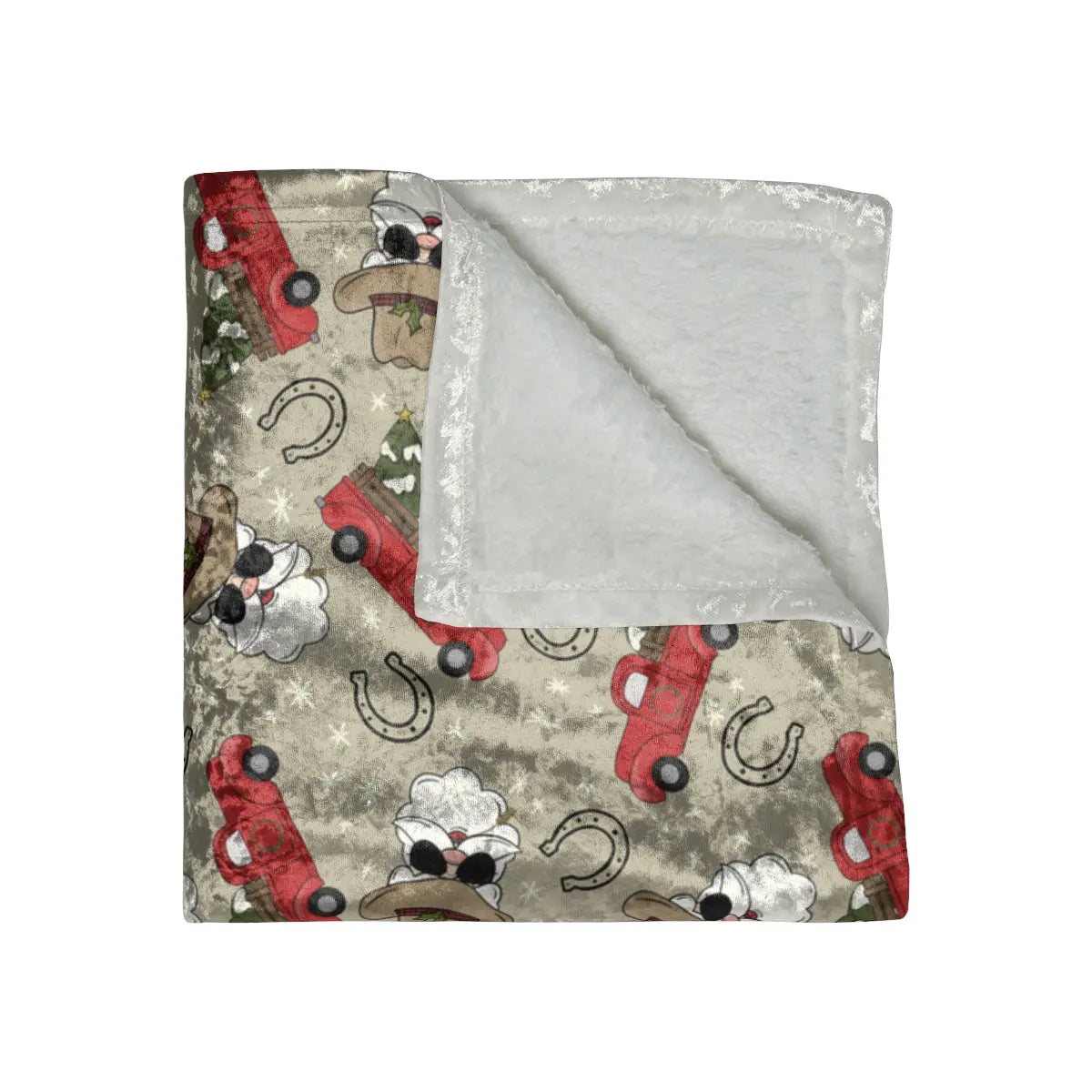 Western Santa Crushed Velvet Blanket - Hey There Crafty LLC