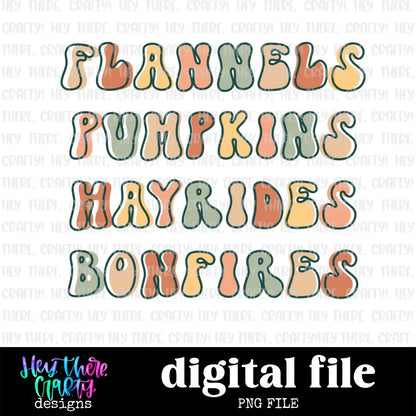 Flannels, Pumpkins, Hayrides, Bonfires | PNG File
